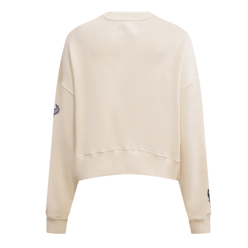 NFL HOUSTON TEXANS VARSITY BLUES WOMEN'S FLC CREWNECK (LINEN) - Image 4