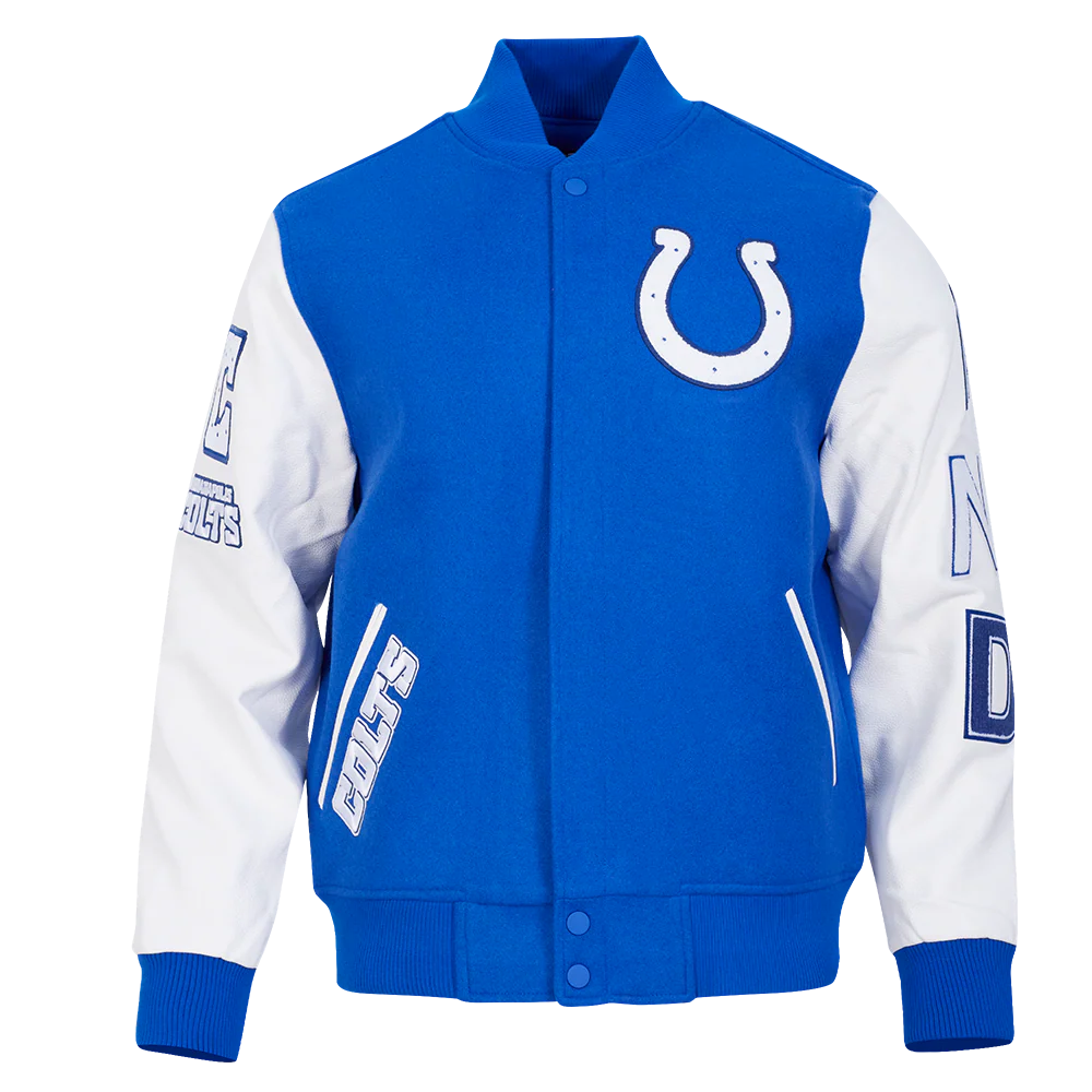NFL INDIANAPOLIS COLTS CLASSIC WOOL MEN'S VARSITY JACKET (ROYAL/WHITE)