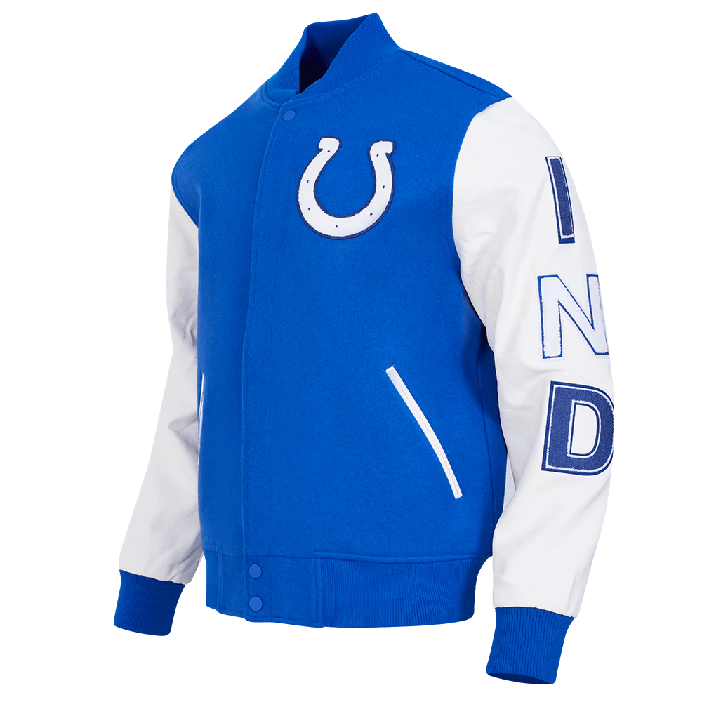 NFL INDIANAPOLIS COLTS CLASSIC WOOL MEN'S VARSITY JACKET (ROYAL/WHITE) - Image 2