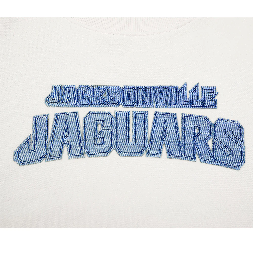 NFL JACKSONVILLE JAGUARS VARSITY BLUES WOMEN'S FLC CREWNECK (LINEN) - Image 13