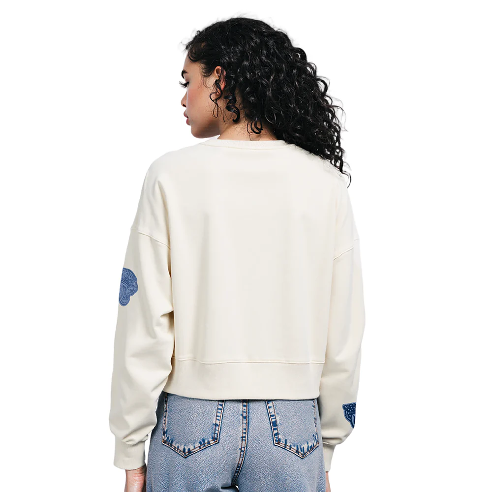 NFL JACKSONVILLE JAGUARS VARSITY BLUES WOMEN'S FLC CREWNECK (LINEN) - Image 2