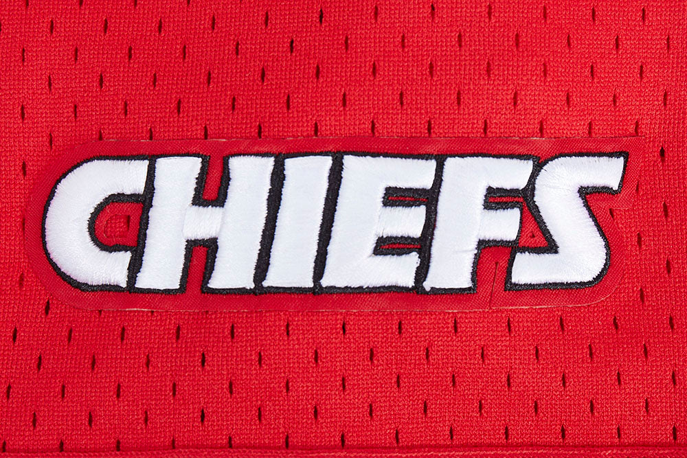 NFL KANSAS CITY CHIEFS SCRIPT TAIL MEN'S MESH BUTTON DOWN SHIRT (RED) - Image 9