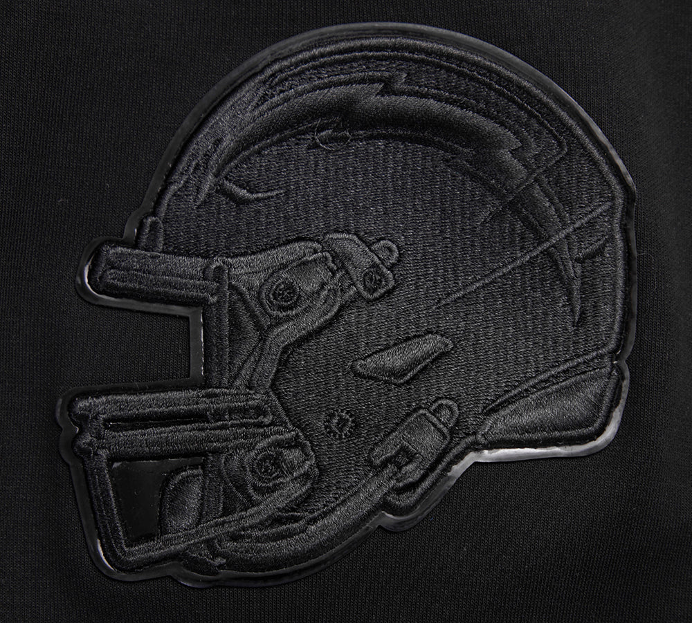 NFL LOS ANGELES CHARGERS TRIPLE BLACK MEN'S DOUBLE KNIT PULLOVER HOODIE (TRIPLE BLACK MEN'S) - Image 6
