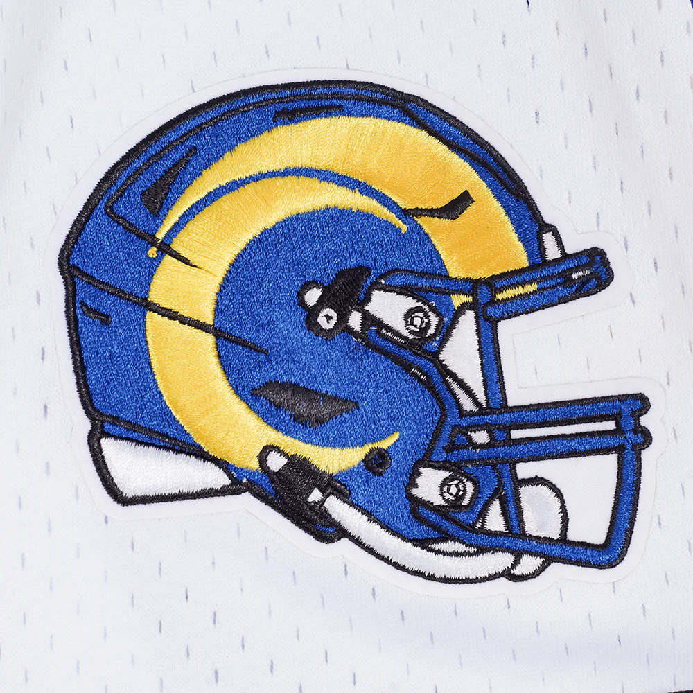 NFL LOS ANGELES RAMS SCRIPT TAIL MEN'S MESH BUTTON DOWN SHIRT (WHITE/BLACK/WHITE) - Image 6