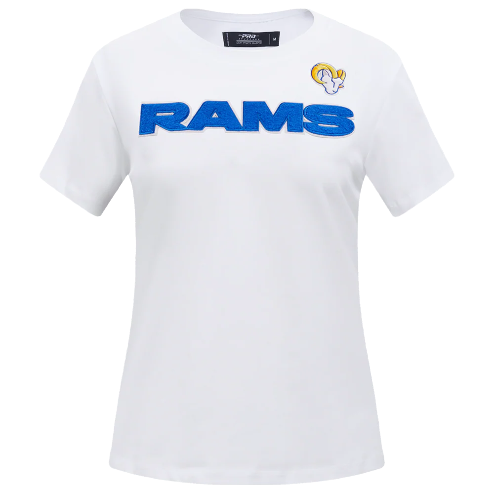 NFL LOS ANGELES RAMS CLASSIC SHORT SLEEVE WOMEN'S SLIM FIT TEE (WHITE)