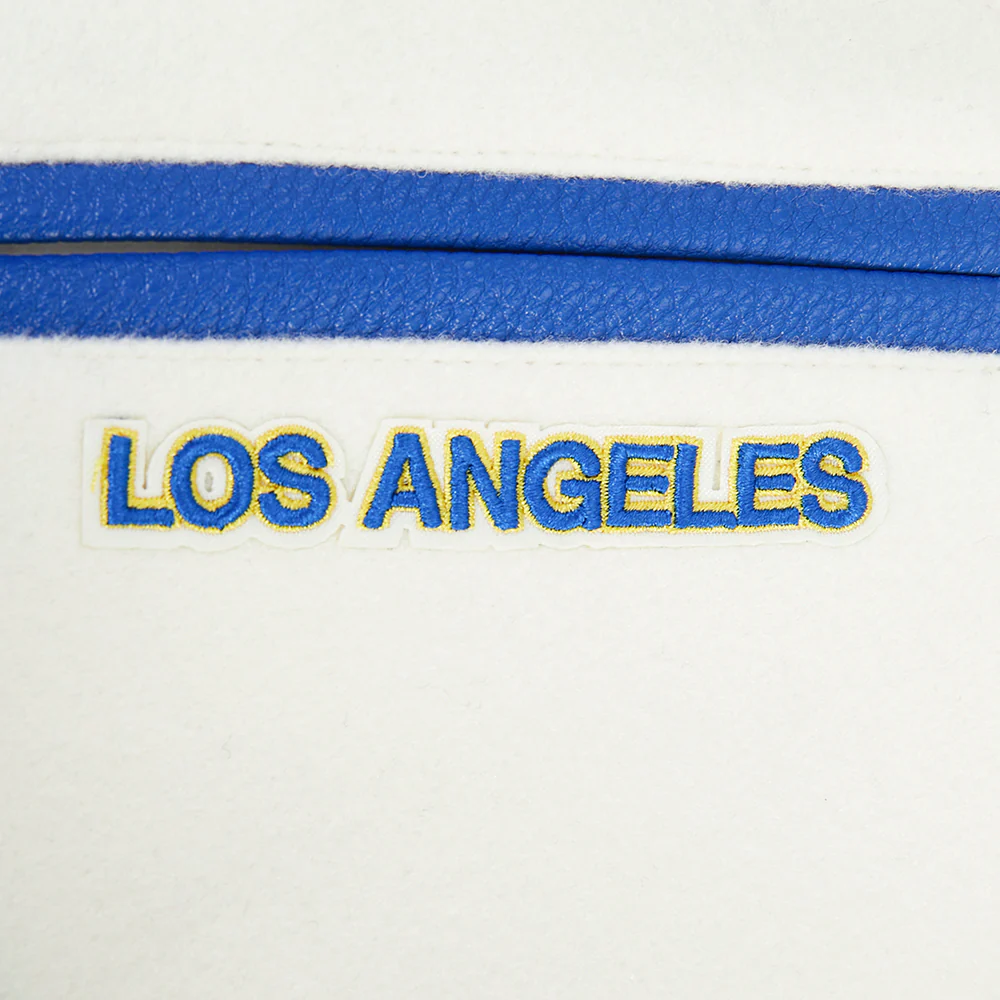 NFL LOS ANGELES RAMS RETRO CLASSICS LITTLE BOY'S RIB WOOL VARSITY JACKET (EGGSHELL/ROYAL BLUE) - Image 8