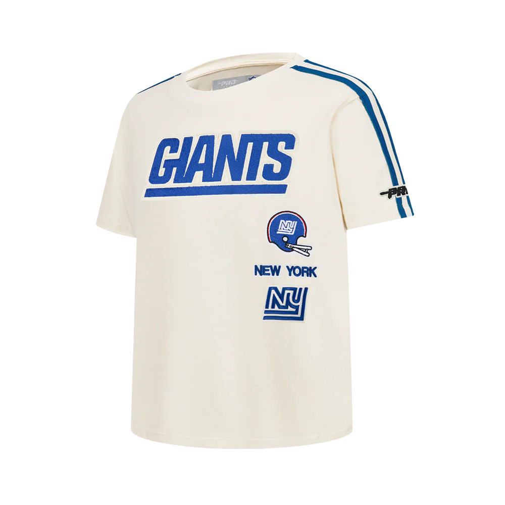 NFL NEW YORK GIANTS RETRO CLASSIC BIG BOY'S SS TAPING TEE (EGGSHELL/DODGER BLUE) - Image 3