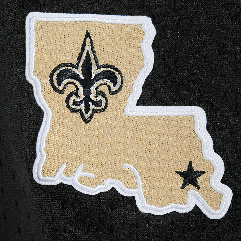 NFL NEW ORLEANS SAINTS CLASSIC BIG BOY'S MESH BUTTON DOWN SHIRT (BLACK) - Image 5