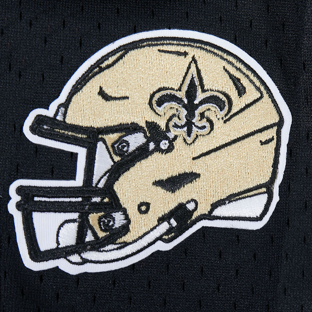 NFL NEW ORLEANS SAINTS CLASSIC BIG BOY'S MESH BUTTON DOWN SHIRT (BLACK) - Image 7