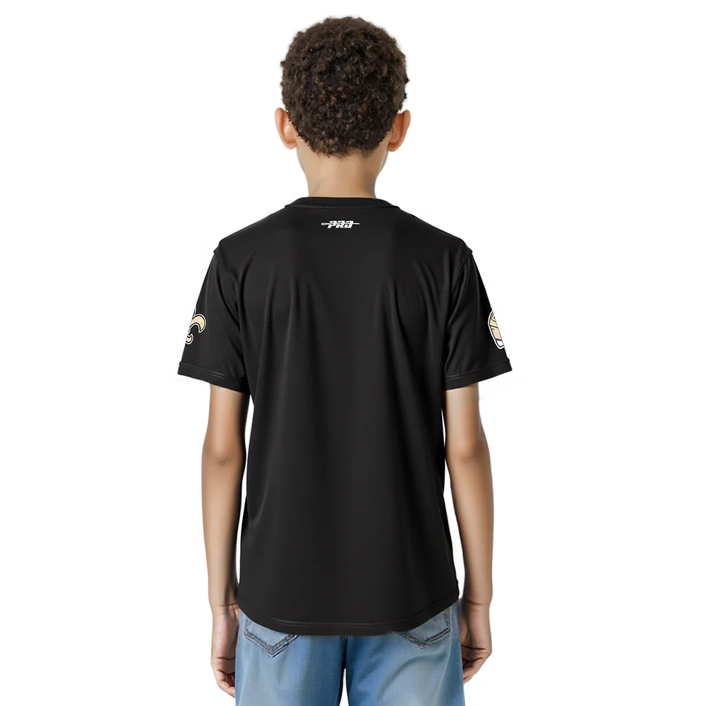 NFL NEW ORLEANS SAINTS CLASSIC BIG BOY'S SJ TEE (BLACK) - Image 2