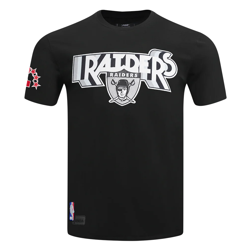 NFL LAS VEGAS RAIDERS RETRO ELEVATION MEN'S SINGLE JERSEY TEE (BLACK)
