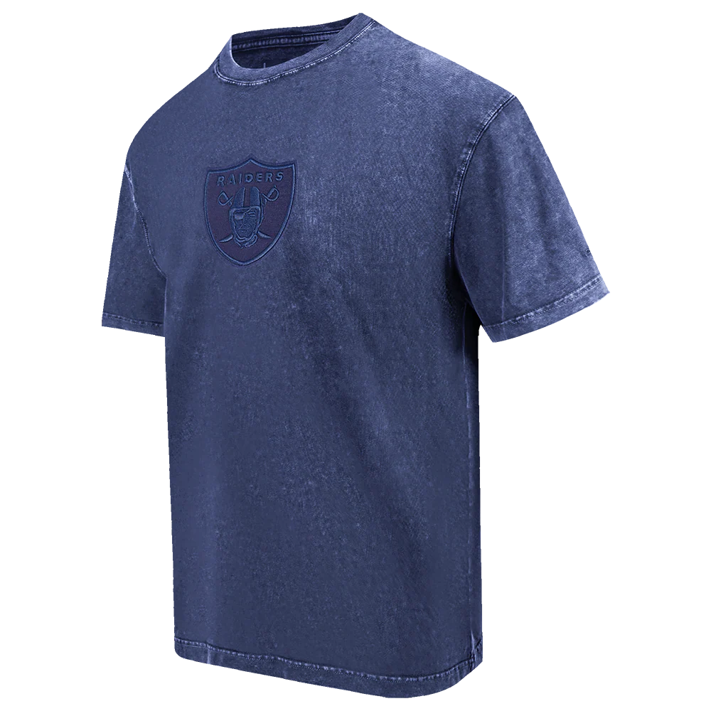 NFL LAS VEGAS RAIDERS WASHED CLASSIC MEN'S ENZYME WASH DROP SHOUL (WASHED MIDNIGHT NAVY) - Image 3