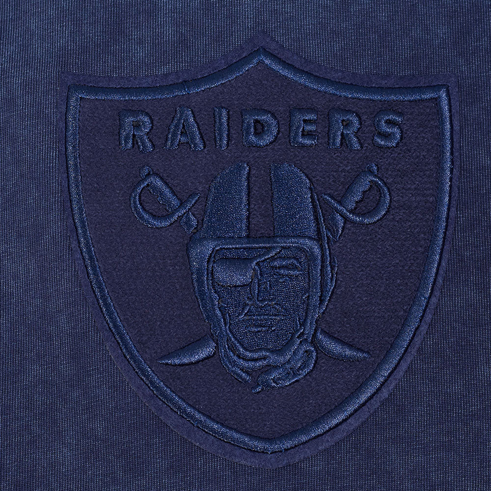 NFL LAS VEGAS RAIDERS WASHED CLASSIC MEN'S ENZYME WASH DROP SHOUL (WASHED MIDNIGHT NAVY) - Image 5