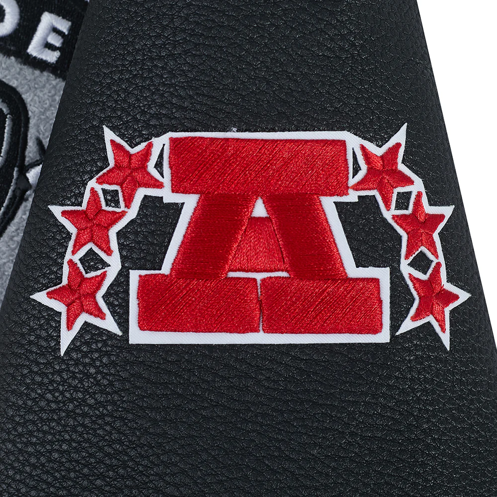 NFL LAS VEGAS RAIDERS RETRO CLASSICS LITTLE BOY'S RIB WOOL VARSITY JACKET (EGGSHELL/ BLACK) - Image 5