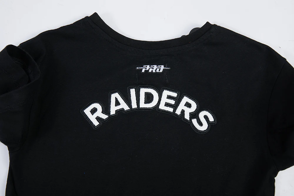 NFL LAS VEGAS RAIDERS CLASSIC LITTLE GIRL'S SS BOXY TEE (BLACK) - Image 7