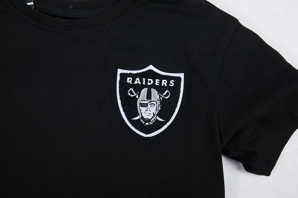NFL LAS VEGAS RAIDERS CLASSIC LITTLE GIRL'S SS BOXY TEE (BLACK) - Image 9