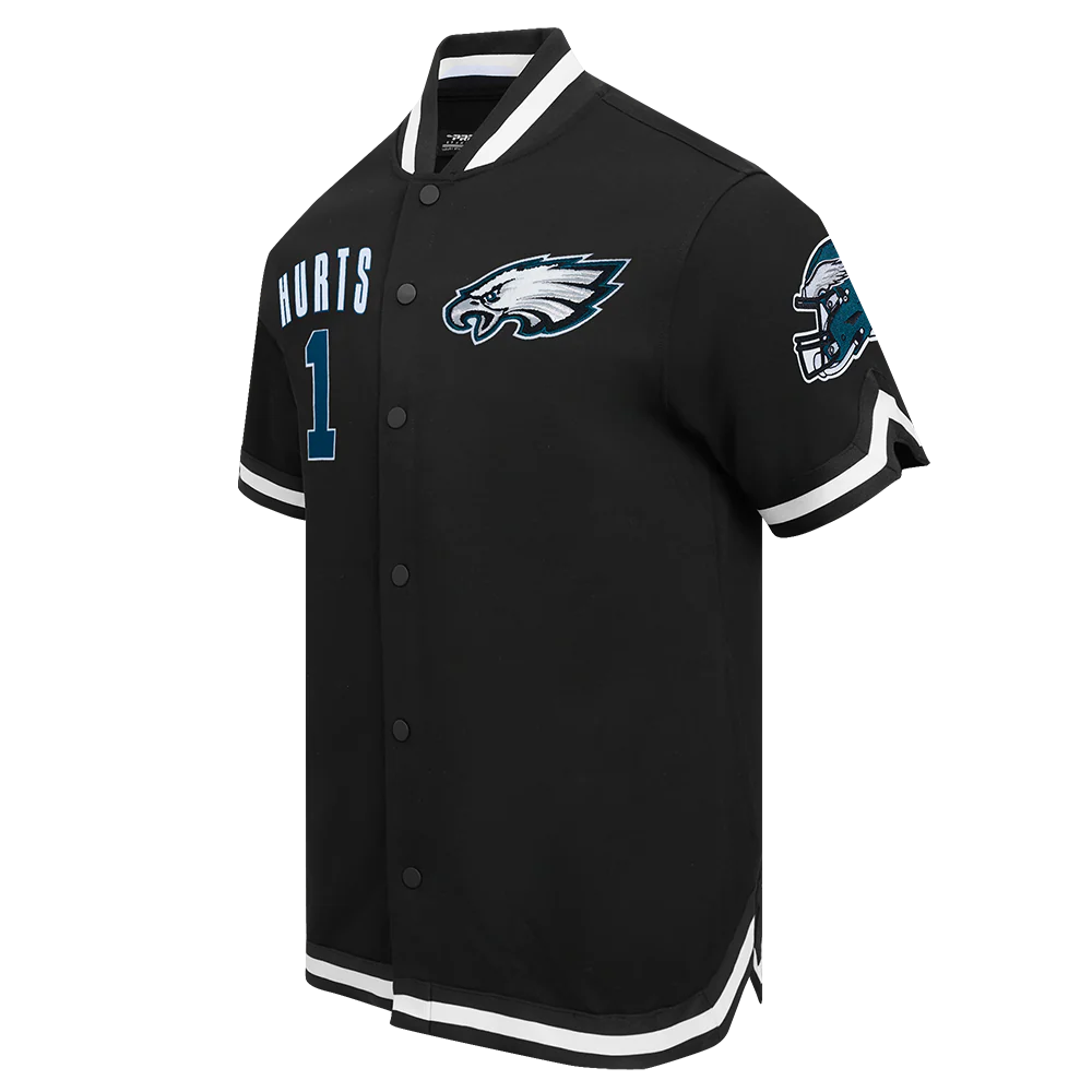NFL PHILADELPHIA EAGLES JALEN HURTS #1 CLASSIC MEN'S WARM UP JACKET (BLACK) - Image 2