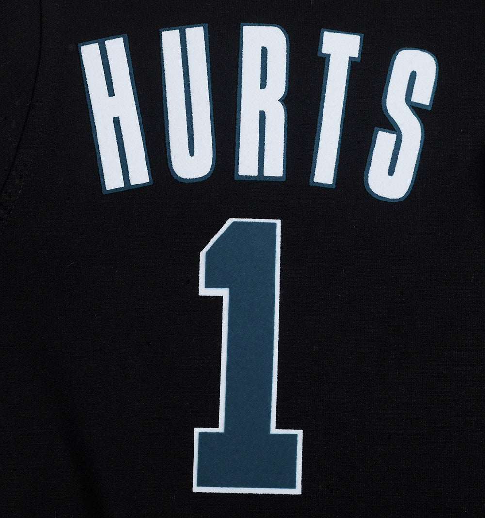 NFL PHILADELPHIA EAGLES JALEN HURTS #1 CLASSIC MEN'S WARM UP JACKET (BLACK) - Image 6