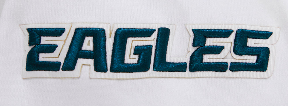 NFL PHILADELPHIA EAGLES CLASSIC CHENILLE MEN'S DOUBLE KNIT  FULL ZIP HOODIE (WHITE) - Image 7