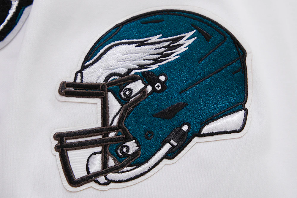 NFL PHILADELPHIA EAGLES CLASSIC CHENILLE MEN'S DOUBLE KNIT  FULL ZIP HOODIE (WHITE) - Image 8