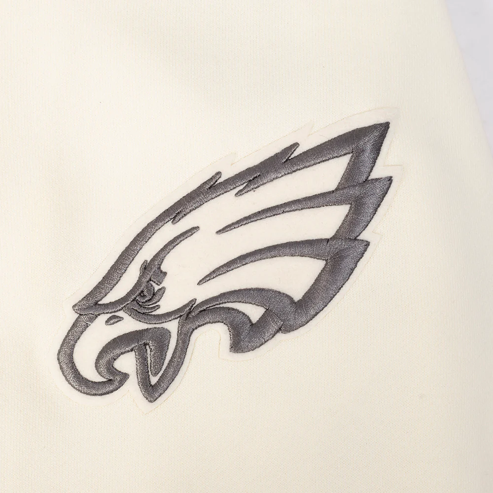 NFL PHILADELPHIA EAGLES STREET TEAM MEN'S DROP SHOULDER FLC CREWNECK (EGGSHELL) - Image 6