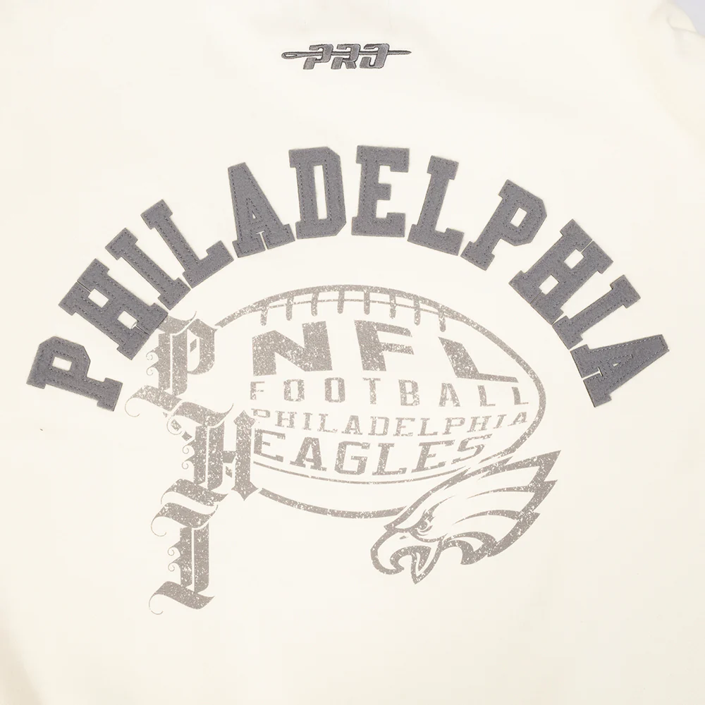 NFL PHILADELPHIA EAGLES STREET TEAM MEN'S DROP SHOULDER FLC CREWNECK (EGGSHELL) - Image 8