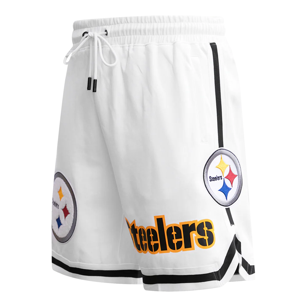 NFL PITTSBURGH STEELERS CLASSIC CHENILLE MEN'S DK SHORT (WHITE)