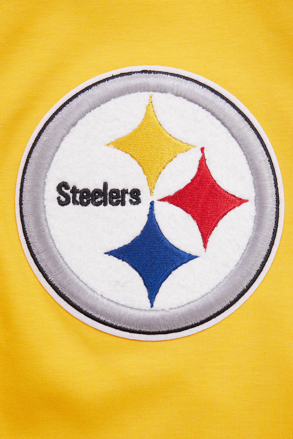 NFL PITTSBURGH STEELERS CLASSIC CHENILLE MEN'S DOUBLE KNIT PULLOVER HOODIE (YELLOW) - Image 6
