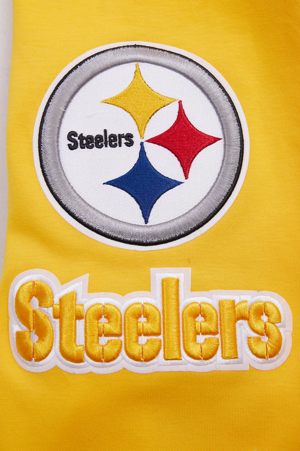 NFL PITTSBURGH STEELERS CLASSIC CHENILLE MEN'S DOUBLE KNIT PULLOVER HOODIE (YELLOW) - Image 7
