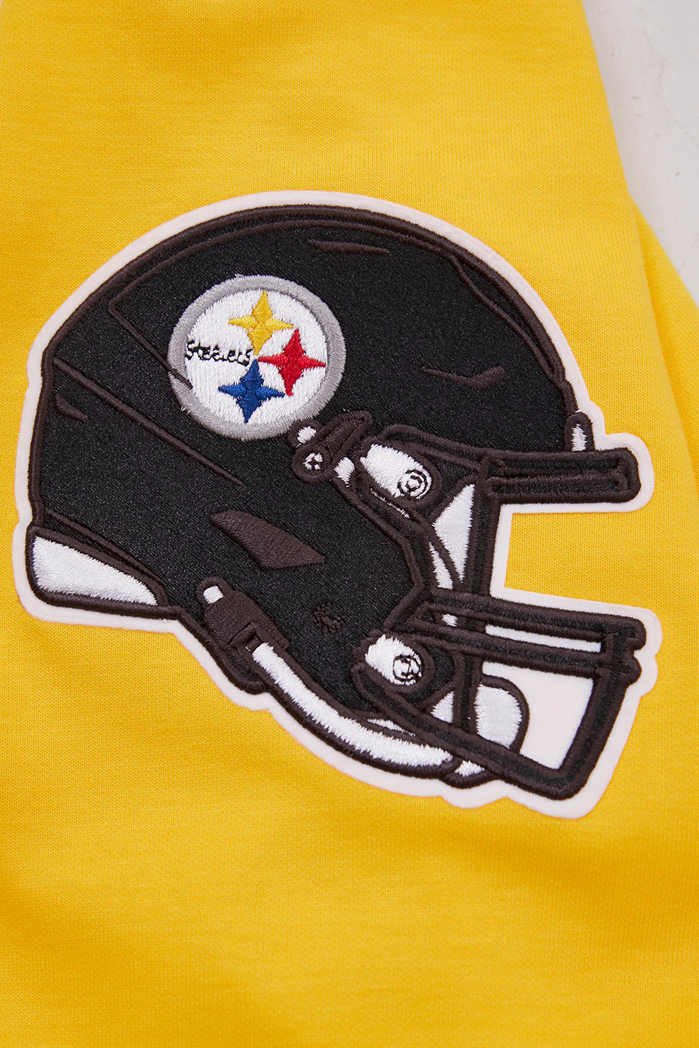 NFL PITTSBURGH STEELERS CLASSIC CHENILLE MEN'S DOUBLE KNIT PULLOVER HOODIE (YELLOW) - Image 8