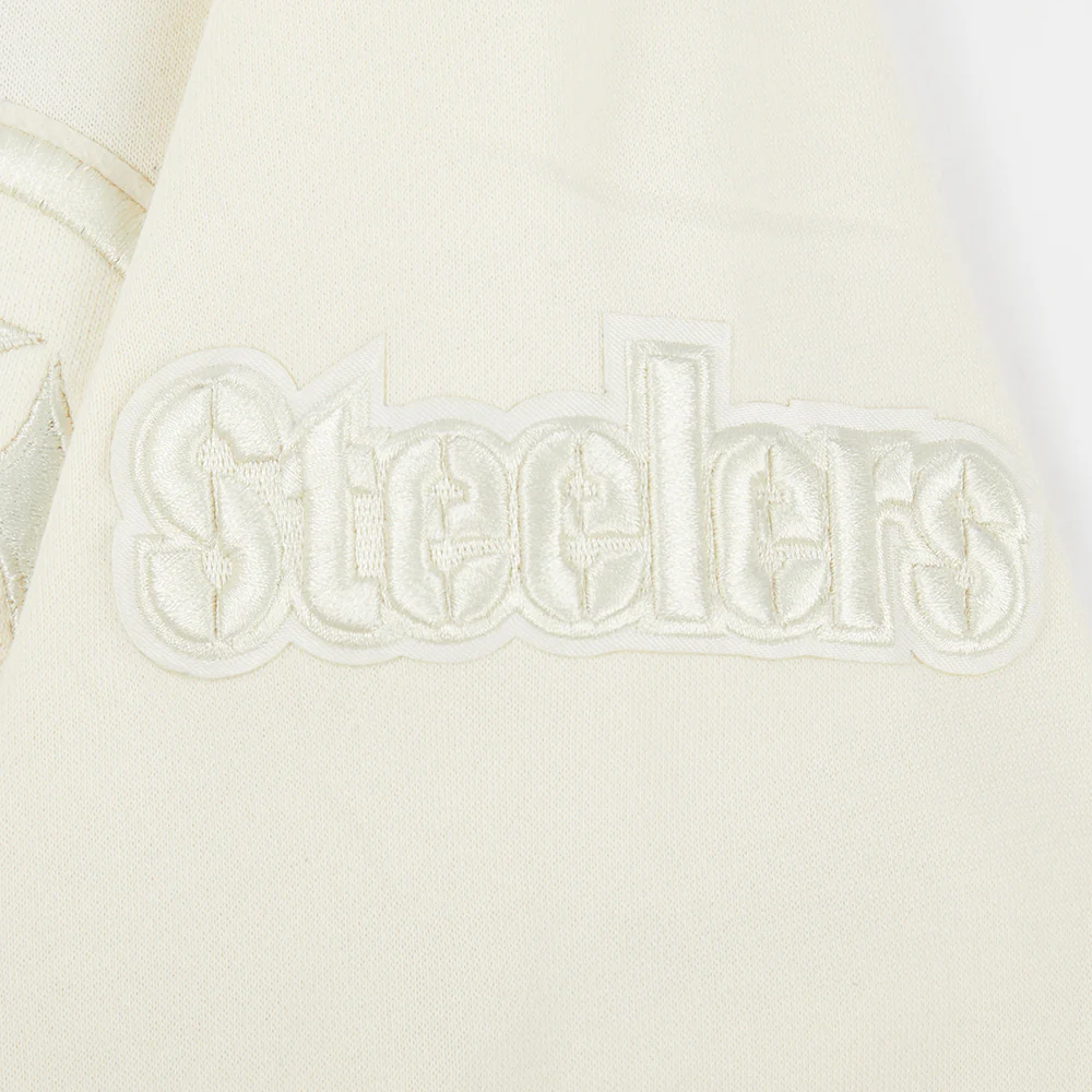 NFL PITTSBURGH STEELERS NEUTRAL BIG BOYS FLEECE PULLOVER HOODIE (EGGSHELL) - Image 8