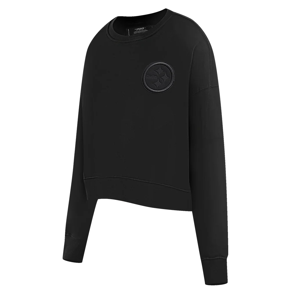 NFL PITTSBURGH STEELERS NEUTRAL WOMEN'S CREWNECK (BLACK) - Image 2