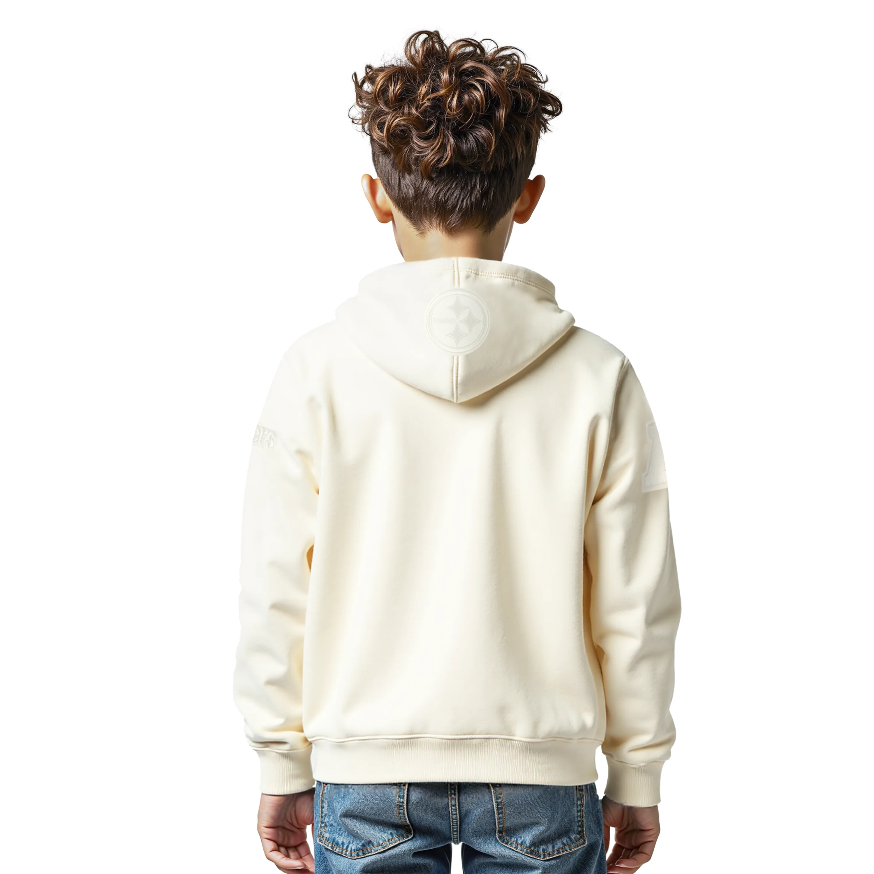 NFL PITTSBURGH STEELERS NEUTRAL LITTLE BOYS FLEECE PULLOVER HOODIE (EGGSHELL) - Image 2