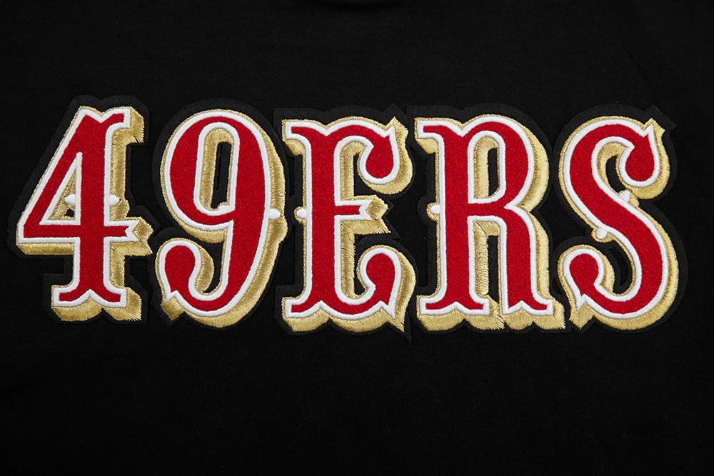 NFL SAN FRANCISCO 49ERS CLASSIC CHENILLE DOUBLE KNIT TEE (BLACK) - Image 5