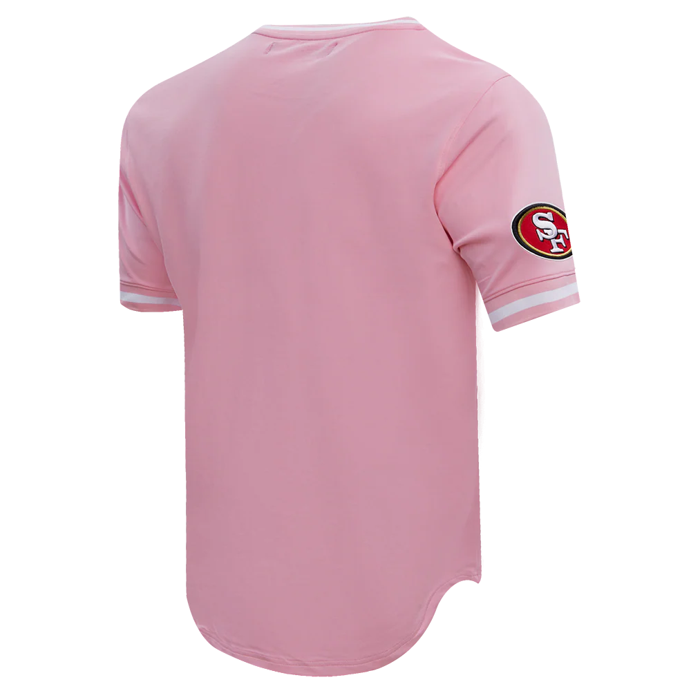 NFL SAN FRANCISCO 49ERS CLASSIC CHENILLE DOUBLE KNIT TEE (PINK) - Image 3