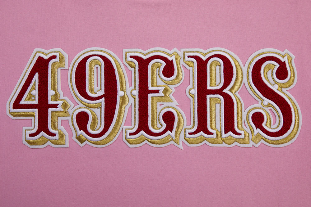 NFL SAN FRANCISCO 49ERS CLASSIC CHENILLE DOUBLE KNIT TEE (PINK) - Image 5