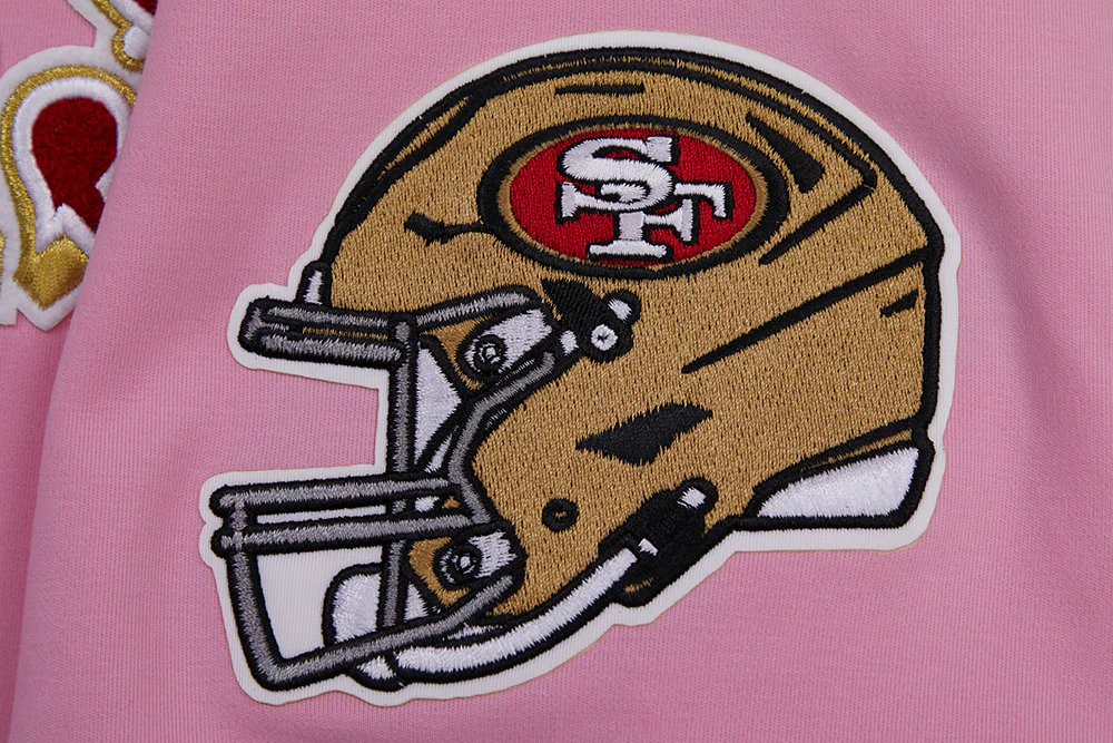 NFL SAN FRANCISCO 49ERS CLASSIC CHENILLE DOUBLE KNIT TEE (PINK) - Image 6