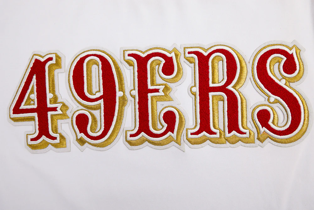 NFL SAN FRANCISCO 49ERS CLASSIC CHENILLE DOUBLE KNIT TEE (WHITE) - Image 6