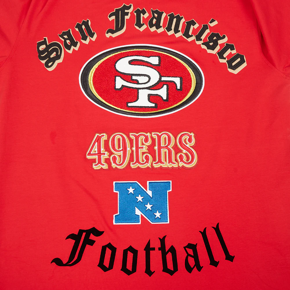 NFL SAN FRANCISCO 49ERS OLD ENGLISH MEN'S TEE (RED) - Image 6