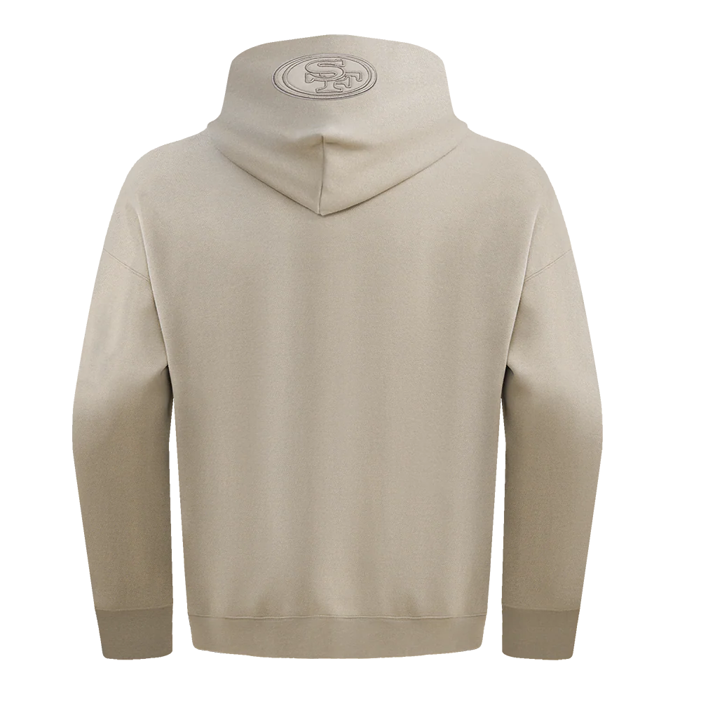 NFL SAN FRANCISCO 49ERS NEUTRAL DROP SHOULDER FLEECE PULLOVER HOODIE (TAUPE) - Image 3