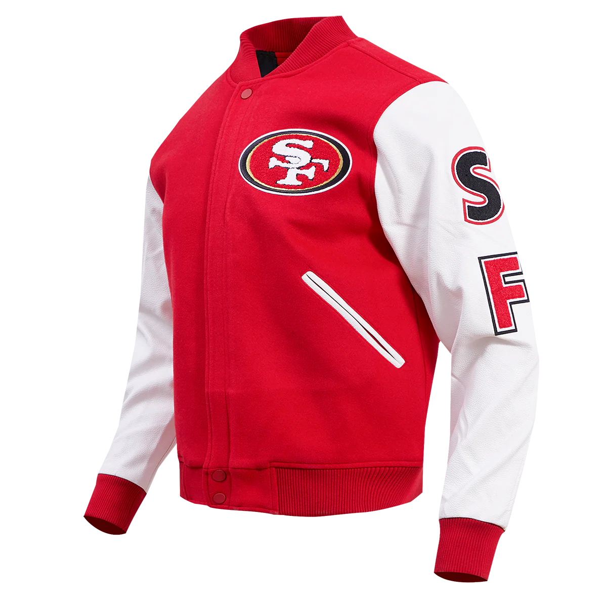 NFL SAN FRANCISCO 49ERS CLASSIC WOOL VARSITY JACKET (RED/WHITE) - Image 12