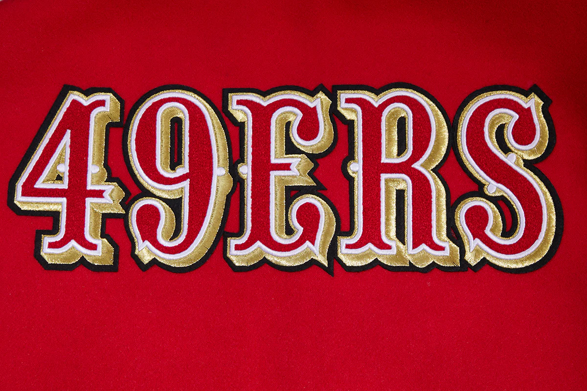 NFL SAN FRANCISCO 49ERS CLASSIC WOOL VARSITY JACKET (RED/WHITE) - Image 9