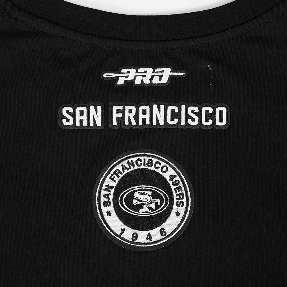 NFL SAN FRANCISCO 49ERS PEARLS WOMEN'S SINGLE JERSEY BOXY TEE (BLACK) - Image 6