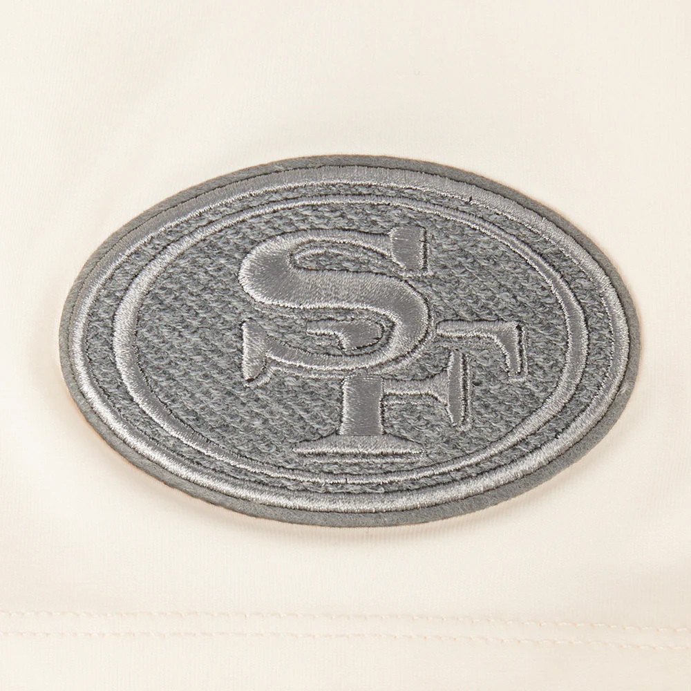 NFL SAN FRANCISCO 49ERS REVERSE FRENCH TERRY WOMEN'S SINGLE JERSEY BOXY TEE (EGGSHELL) - Image 5