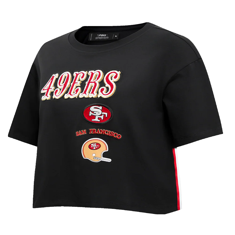 NFL SAN FRANCISCO 49ERS RETRO CLASSIC WOMEN'S BOXY TEE (BLACK) - Image 2