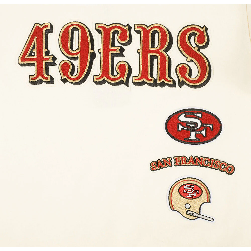 NFL SAN FRANCISCO 49ERS RETRO CLASSIC BIG BOY'S SS STRIPED RIB TEE (EGGSHELL/ RED) - Image 6