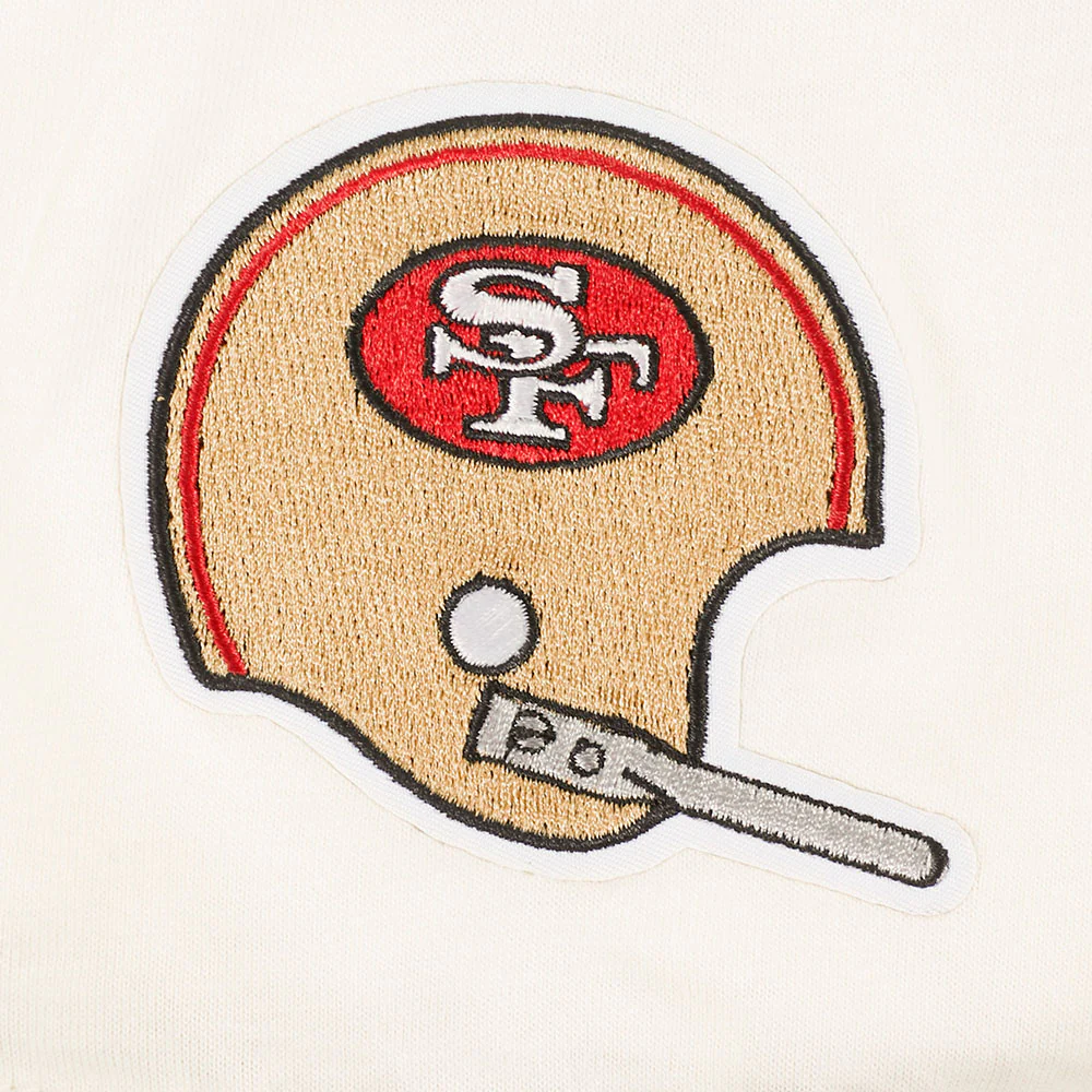 NFL SAN FRANCISCO 49ERS RETRO CLASSIC BIG BOY'S SS STRIPED RIB TEE (EGGSHELL/ RED) - Image 7