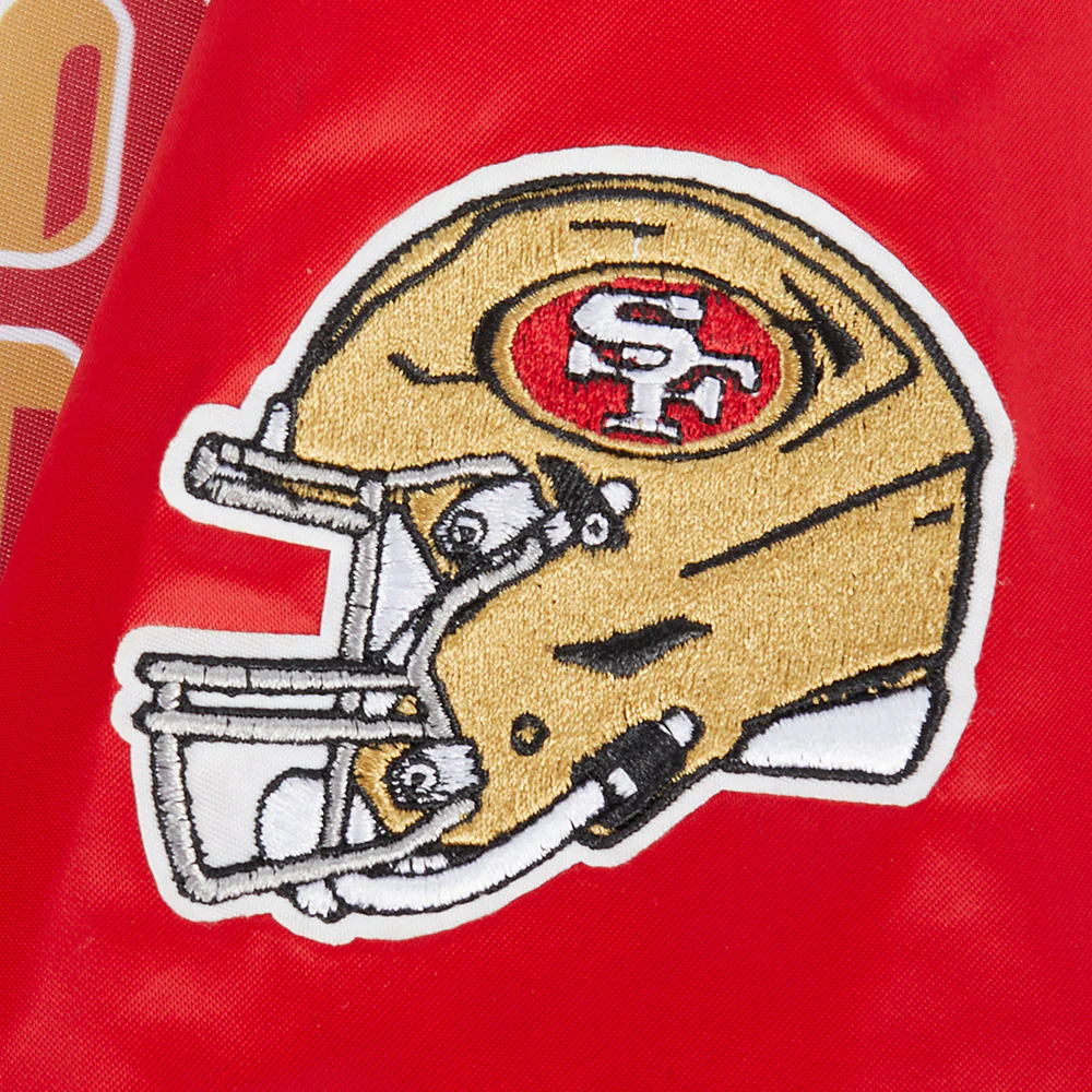 NFL SAN FRANCISCO 49ERS CLASSIC BIG BOY'S SATIN JACKET (RED) - Image 4