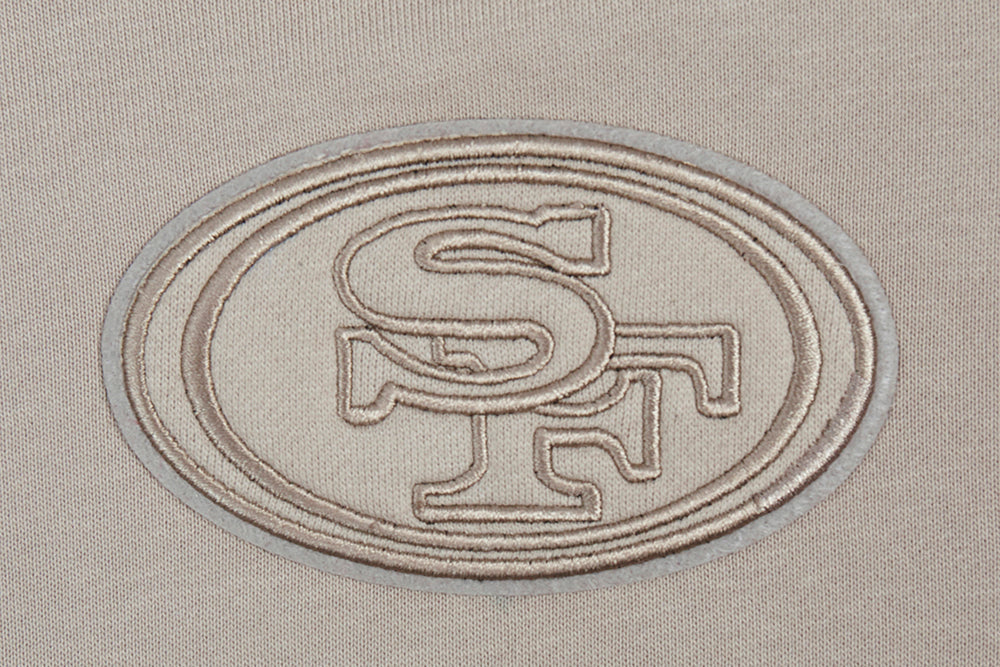 NFL SAN FRANCISCO 49ERS NEUTRAL WOMEN'S CROPPED PULLOVER HOODIE (TAUPE) - Image 5