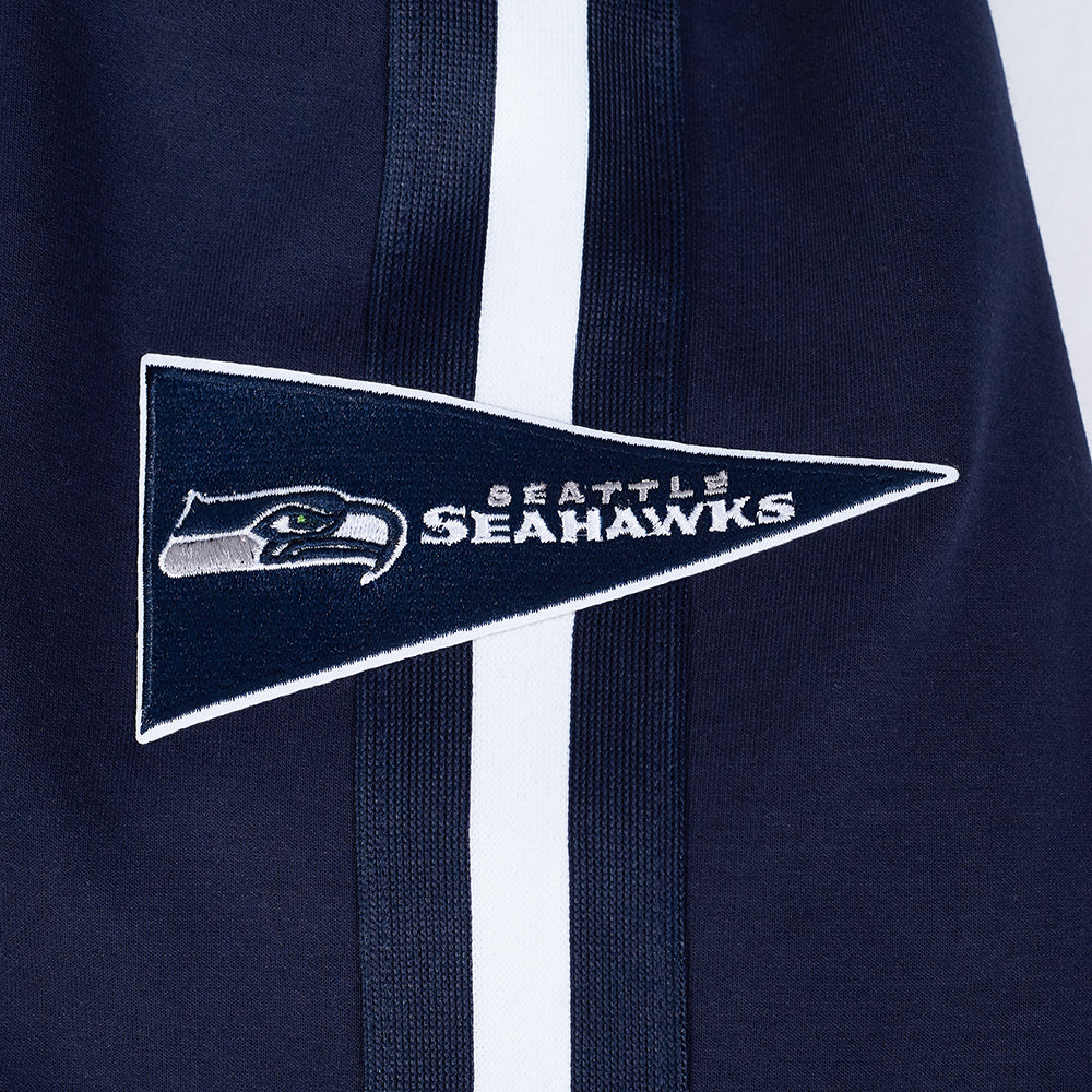 NFL SEATTLE SEAHAWKS PRO GAME DAY MEN'S DBL KNIT JACKET (MIDNIGHT NAVY/WHITE) - Image 5